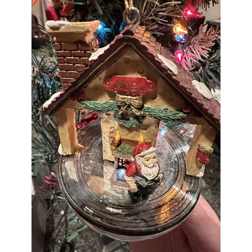 Eluceo In Motion Santa's Workshop Christmas Ornament Animated Vintage Light Plug